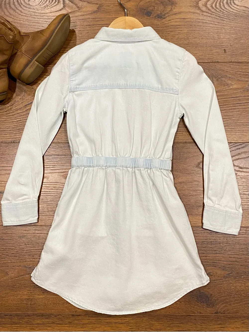Levi’s Girls’ Long Sleeve Western Light Wash Denim Shirtdress Size Small (4-5)
